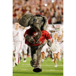 BIGGYMONKEY™ Mascot Costume Gray Elephant With Red T-Shirt -