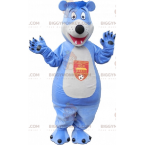 Blå og hvid bamse BIGGYMONKEY™ maskotkostume - Bjørn maskot - BIGGYMONKEY_06233 - BiggyMonkey.com