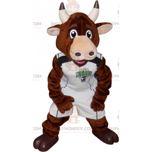 BIGGYMONKEY™ Brown Cow Bull Mascot-kostume i sportstøj -