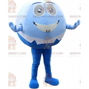 BIGGYMONKEY™ maskotdräkt blå och vit rund och rolig man -