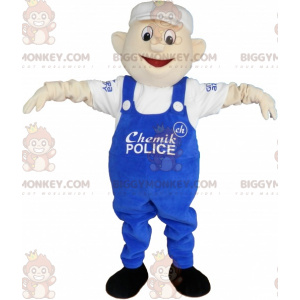 Man Painter Worker BIGGYMONKEY™ Mascot Costume In Overalls -