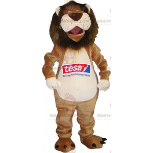 Very Funny Beige and White Lion BIGGYMONKEY™ Mascot Costume -