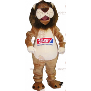 Sehr lustiges BIGGYMONKEY™-Maskottchen-Kostüm für beige und