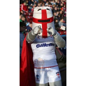 Costume de mascotte BIGGYMONKEY™ de chevalier avec un casque et