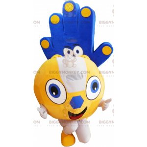 2 BIGGYMONKEY™s mascot: a yellow balloon and a blue hand -