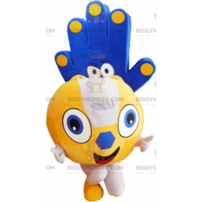 Duo de mascottes BIGGYMONKEY™: un ballon jaune et une main bleue - Mascottes d'objets - BIGGYMONKEY_06246 - BiggyMonkey.com