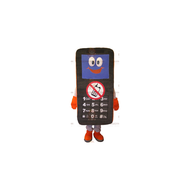 Black White Orange Cellphone BIGGYMONKEY™ Mascot Costume -