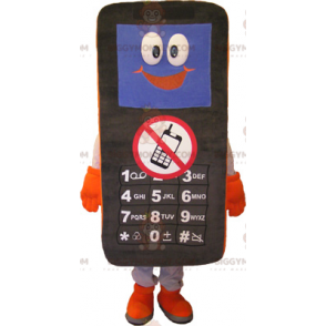Černobílý oranžový kostým maskota na mobil BIGGYMONKEY™ - Telefon maskoti - BIGGYMONKEY_06249 - BiggyMonkey.com