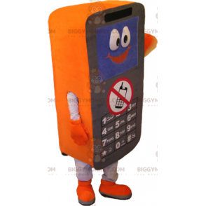 Black White Orange Cellphone BIGGYMONKEY™ Mascot Costume -