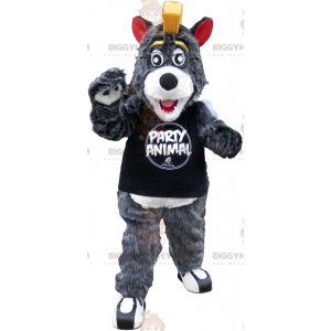 Disfraz de mascota BIGGYMONKEY™ Gran oso gris y blanco con