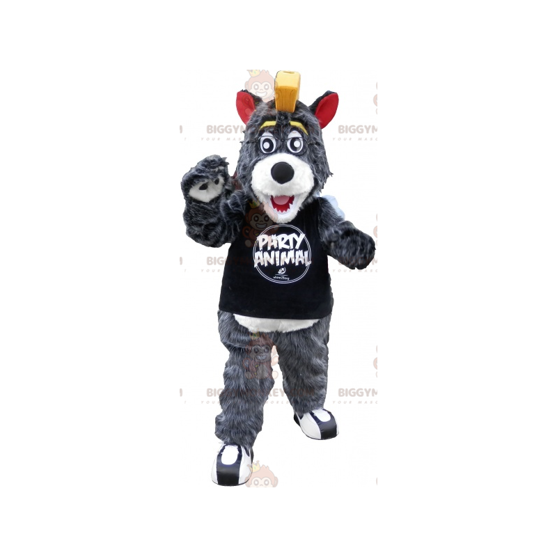 Kostium maskotki BIGGYMONKEY™ Duży niedźwiedź szaro-biały z Kostium maskotki BIGGYMONKEY™ Duży niedźwiedź szaro-biały z