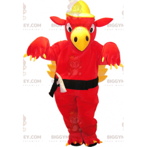Rot-gelber Riesendrache BIGGYMONKEY™ Maskottchen-Kostüm -