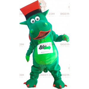 Costume de mascotte BIGGYMONKEY™ de dinosaure géant vert avec