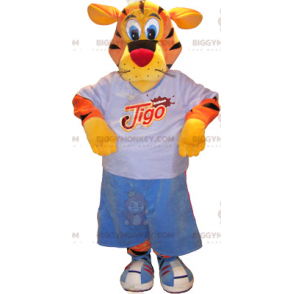 Black Yellow Orange Tiger BIGGYMONKEY™ Mascot Costume With