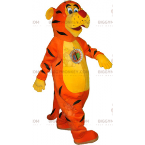 Orange Yellow and Black Realistic Tiger BIGGYMONKEY™ Mascot
