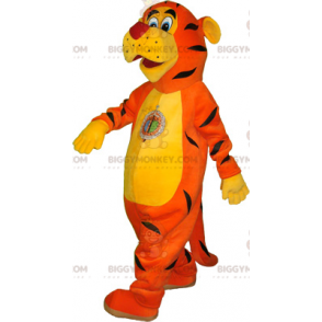 Oranje geel en zwart realistisch tijger BIGGYMONKEY™ mascottekostuum - Mascottes van de tijger - BiggyMonkey.com
