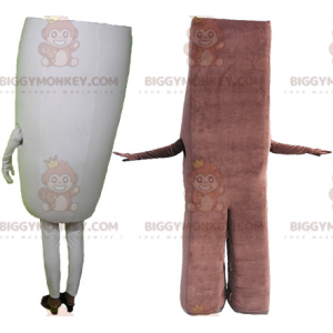 Chocolate bar and a big drop of milk 2 mascot BIGGYMONKEY™s -