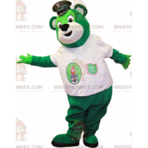 Green Teddy BIGGYMONKEY™ Mascot Costume with White Tee –