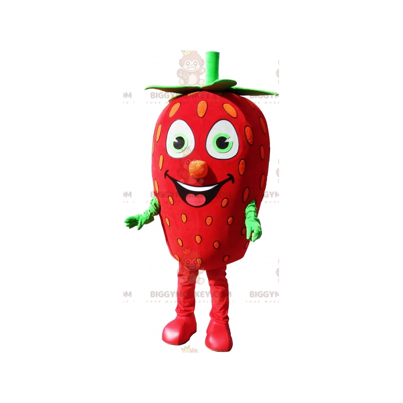 Maskot Giant Strawberry BIGGYMONKEY™ Kostým jahodový kostým - Ovocný maskot - BIGGYMONKEY_06269 - BiggyMonkey.com