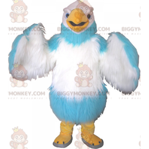 Sky Blue & Yellow White Giant Bird BIGGYMONKEY™ Maskottchen-Kostüm - Vogel Maskottchen - BIGGYMONKEY_06270 - BiggyMonkey.com