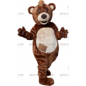 BIGGYMONKEY™ Bären-Maskottchen-Kostüm aus Plüsch in Braun und