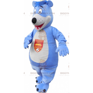 Blue and White Teddy BIGGYMONKEY™ Mascot Costume -