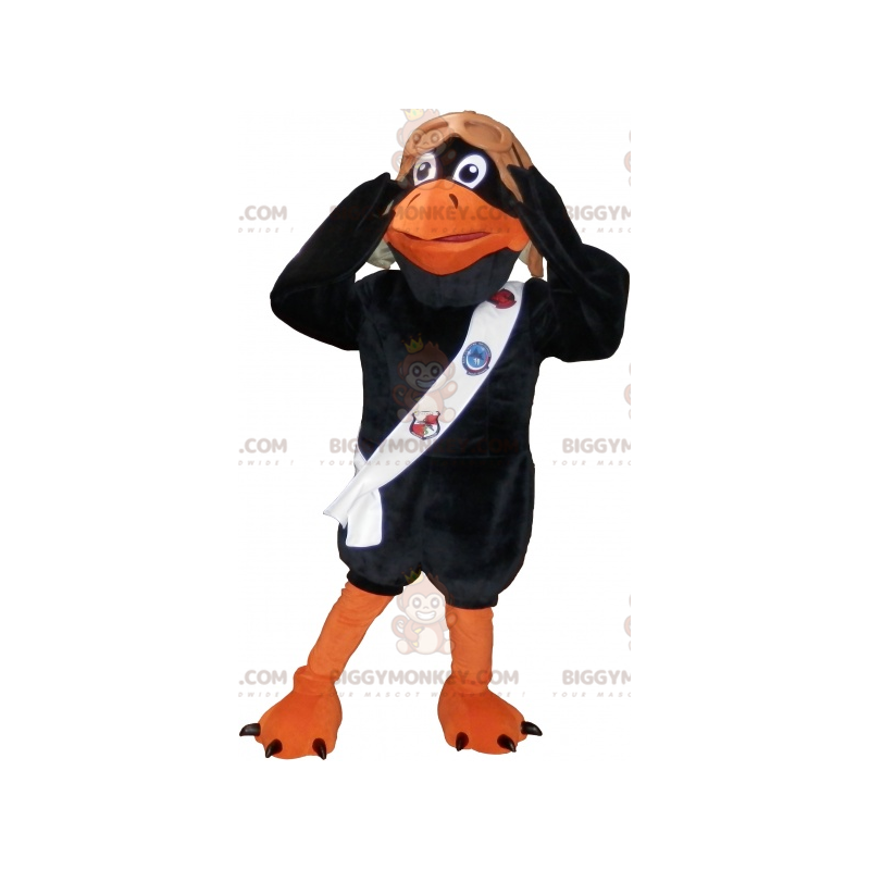 Lokki BIGGYMONKEY™ maskottiasu Giant Bird Aviator -kypärällä - Lintu maskotti - BIGGYMONKEY_06276 - BiggyMonkey.com