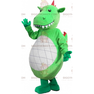 Fantastico costume della mascotte del dinosauro verde gigante