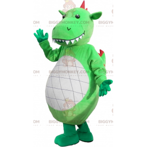 Fantastisk gigantisk grøn dinosaur BIGGYMONKEY™ maskotkostume -
