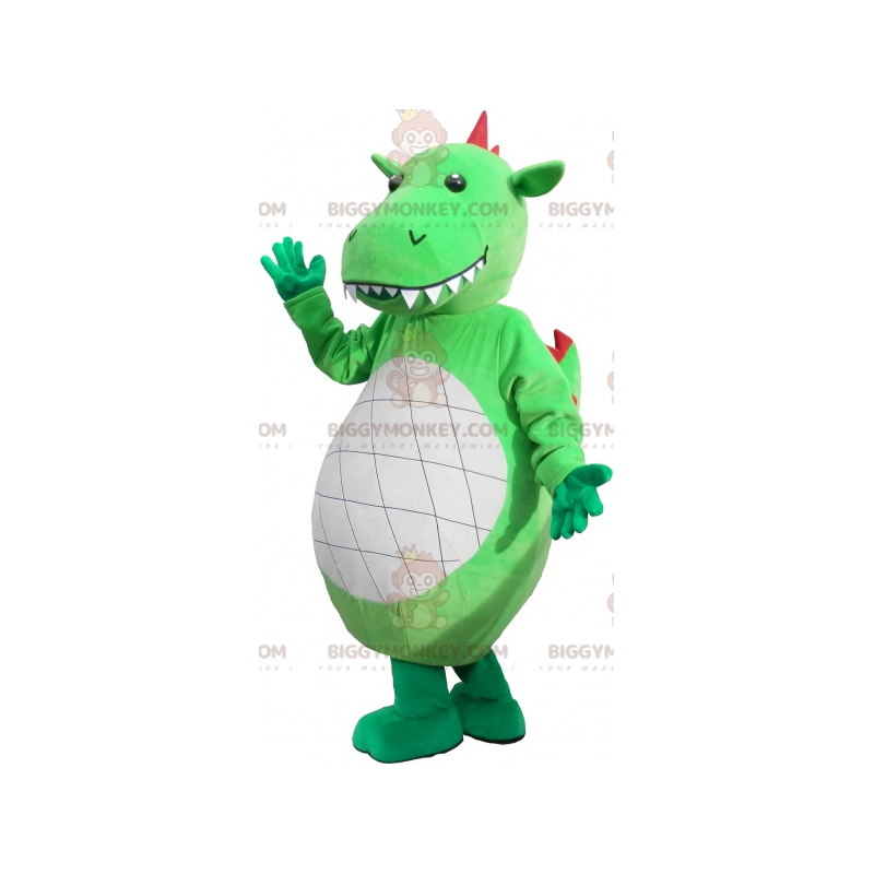 Niesamowity kostium maskotki ogromnego zielonego dinozaura Niesamowity kostium maskotki ogromnego zielonego dinozaura