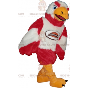 Costume de mascotte BIGGYMONKEY™ d'aigle rouge blanc et orange