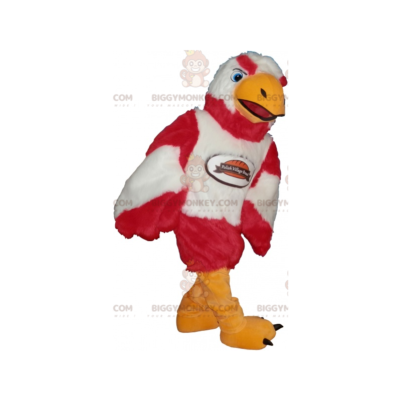 Fantástico traje de mascote vermelho branco e laranja Eagle Fantástico traje de mascote vermelho branco e laranja Eagle