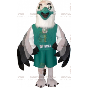 BIGGYMONKEY™ Maskotdräkt Vit och grön sfinx i sportkläder -