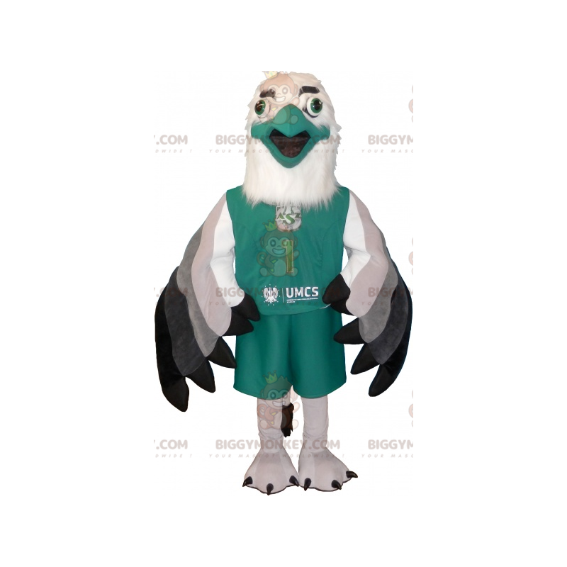 BIGGYMONKEY™ Mascot Costume White and Green Sphinx In BIGGYMONKEY™ Mascot Costume White and Green Sphinx In