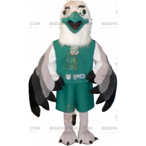 BIGGYMONKEY™ Maskottchen-Kostüm Weiße und grüne Sphinx in