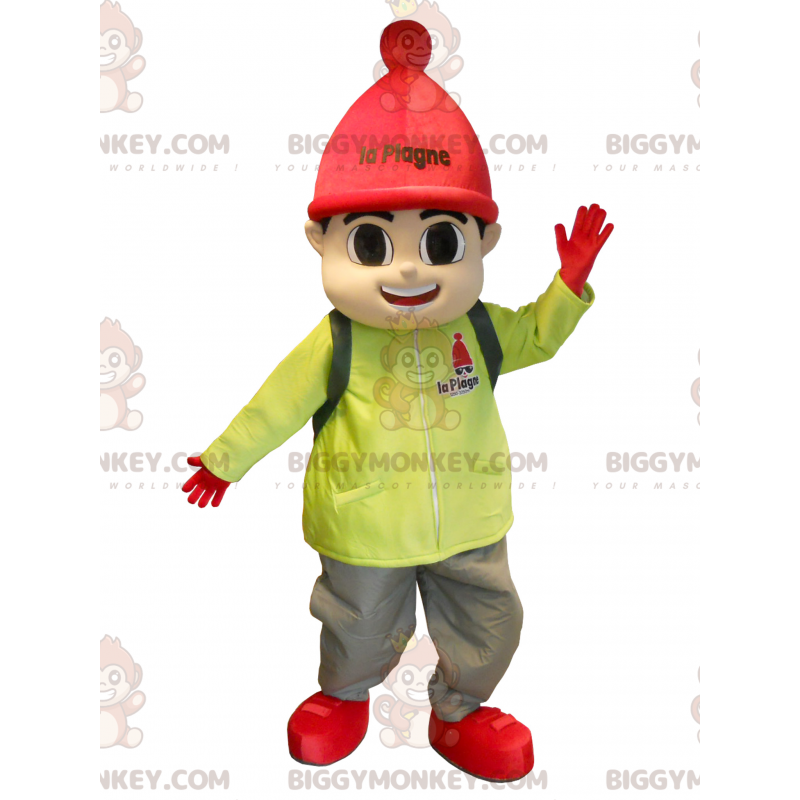 Costume de mascotte BIGGYMONKEY™ de petit garçon habillé en Costume de mascotte BIGGYMONKEY™ de petit garçon habillé en