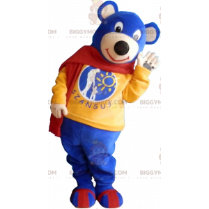 Kostium maskotki BIGGYMONKEY™ małego niebieskiego misia w