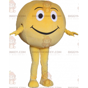 Costume de mascotte BIGGYMONKEY™ de boule jaune géante. Costume