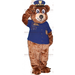 Traje de mascote de urso pardo BIGGYMONKEY™ com roupa de xerife