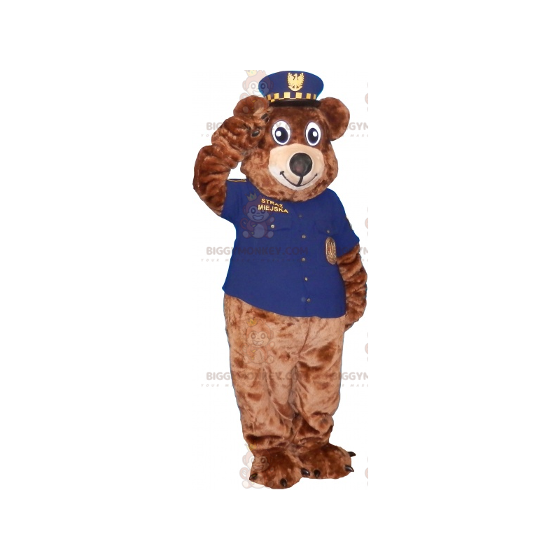 BIGGYMONKEY™ Brown Bear maskottiasu sheriffiasussa - BIGGYMONKEY™ Brown Bear maskottiasu sheriffiasussa -