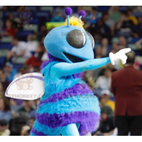 Traje de mascote azul e branco de mosca voadora BIGGYMONKEY™ –