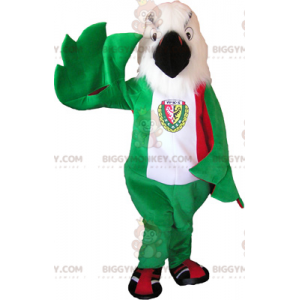Grün-weißer roter Adler BIGGYMONKEY™ Maskottchen-Kostüm -