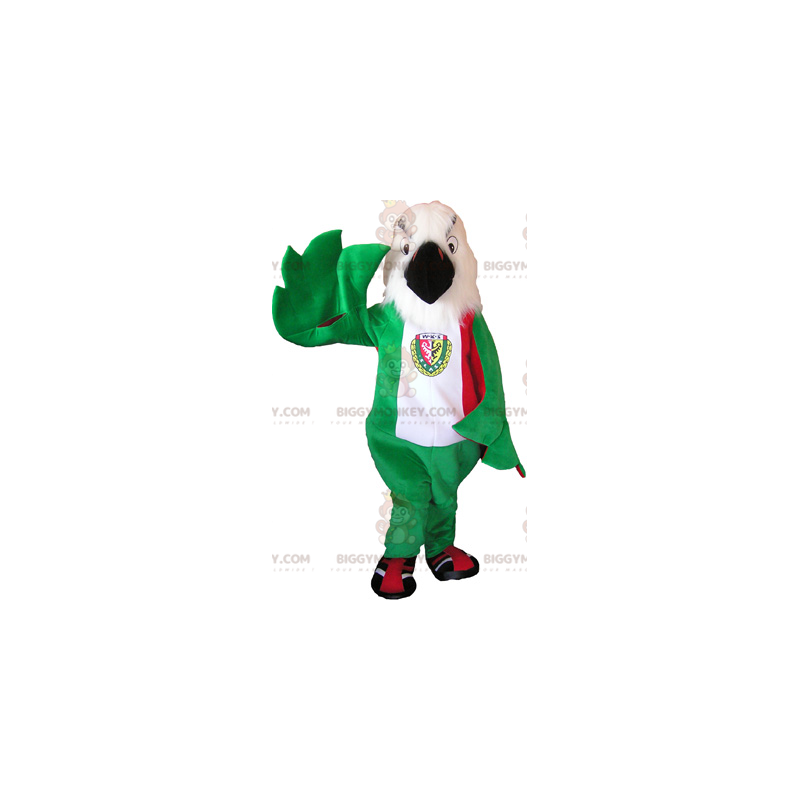Traje de mascote BIGGYMONKEY™ de águia vermelha verde branca - Mascote pássaro - BIGGYMONKEY_06288 - BiggyMonkey.com