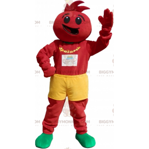 Costume de mascotte BIGGYMONKEY™ de bonhomme tout rouge avec un