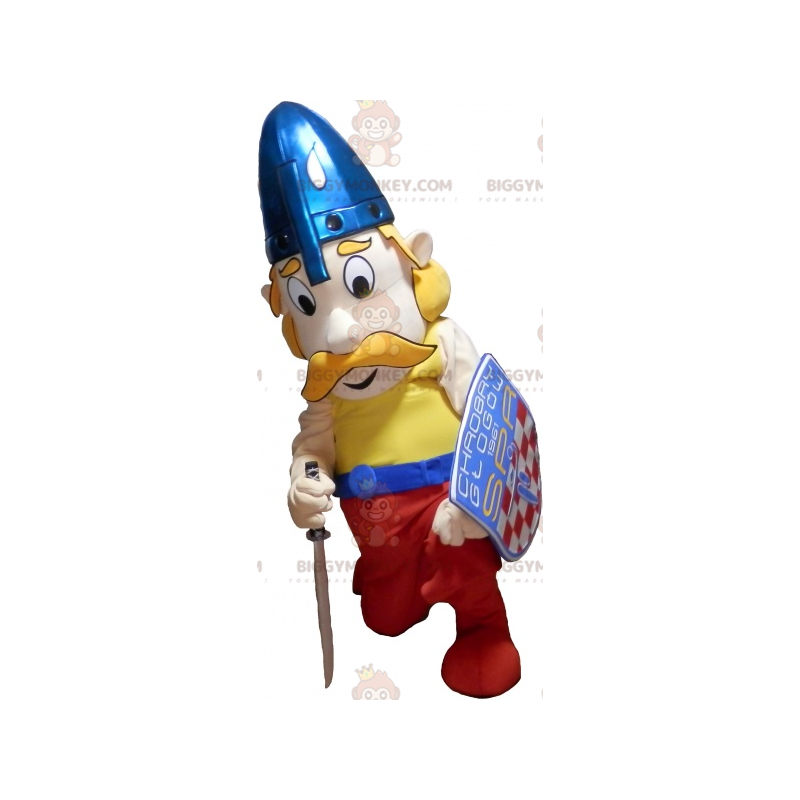 BIGGYMONKEY™ Costume da mascotte vichingo baffuto biondo con BIGGYMONKEY™ Costume da mascotte vichingo baffuto biondo con