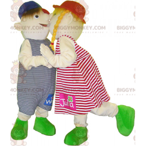 2 BIGGYMONKEY™s kids mascot a girl and boy - Biggymonkey.com