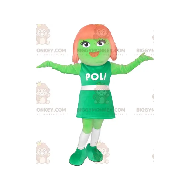 Alien BIGGYMONKEY™ Maskottchenkostüm Rothaariges Mädchen Alien BIGGYMONKEY™ Maskottchenkostüm Rothaariges Mädchen