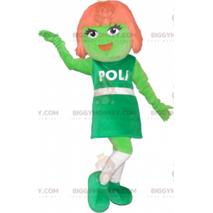 Alien BIGGYMONKEY™ mascottekostuum Roodharig meisje