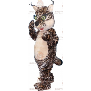 BIGGYMONKEY™ Cat Leopard Mascot Costume with Bug Eyes -