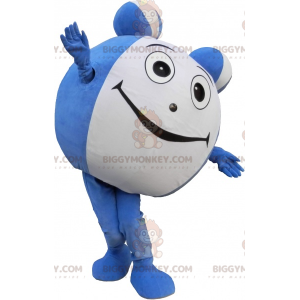 Costume de mascotte BIGGYMONKEY™ de boule bleue et blanche